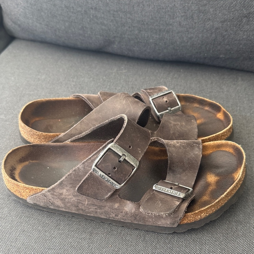 Birkenstock Women's/Mens Arizona Gray Suede Slide Sandals Sz 40 W9 M7